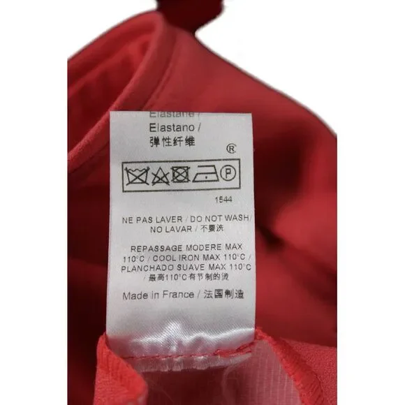 Tara Jarmon Women Red A-Line Fit Flare Midi Dress Sleeveless Size 4 - Picture 6 of 7